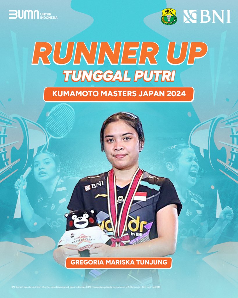 Selamat atas pencapaian atlet bulu tangkis Indonesia di Kumamoto Masters 2024! 🏆🇮🇩 

Fajar Alfian dan Muhammad Rian Ardianto mencatatkan prestasi mengesankan dengan mengunci gelar Juara usai mengalahkan pasangan tuan rumah dengan rubber set (21-15, 17-21, 21-17).

Sementara,