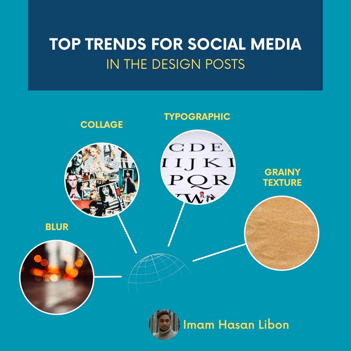 Imamhasanlibon's tweet photo. 🌟 Top Social Media Design Trends:

📌 Collage: Creative &amp; personal
�� Typography: Bold statements
📌 Blur: Add depth
📌 Grainy Texture: Retro vibes

Which trend will you try? 🎨
#DesignTrends #SocialMediaMarketing #imamhasanlibon #2024trends #bestimagetemplate #toptrends #image https://t.co/RVGvbeD5Eo