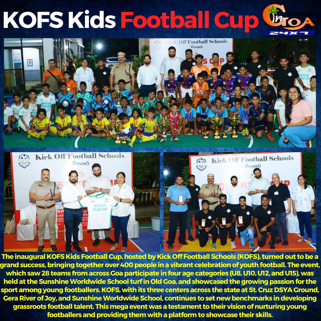 InGoa24x7's tweet photo. KOFS Kids Football Cup – A Spectacular First Edition Celebrates Grassroots Talent in Goa

#Goa #GoaNews #KidsFootballCup #KOFS https://t.co/EU2v04WYfr