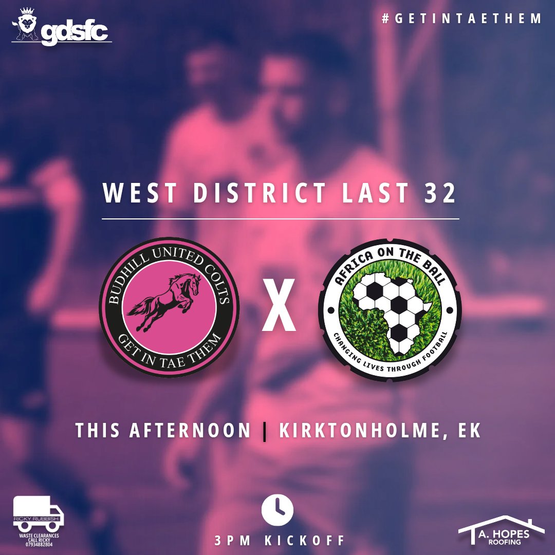 It's Matchdayyy 🗣🗣🗣

Last 32 of the West District Competition and we come up against Premier Division opposition once again. We're looking forward to it this afternoon, we'd be delighted to see a few familiar faces. See you there 👋

🩷🖤