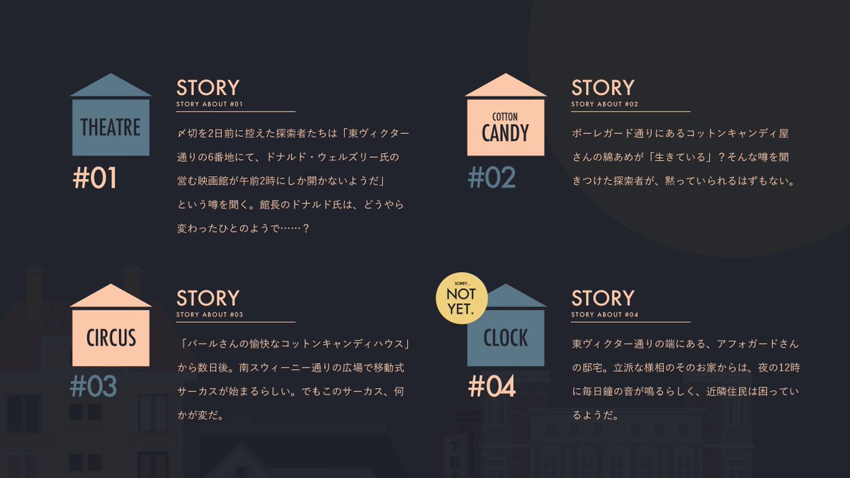 oxwxe's tweet photo. ☔️ The Brickbury 電子版頒布スタート☔️

ブリックバリーの新聞記者になり、
ちょっとオカシな雨の降る街の噂を調査しよう！
午前2時に開く映画館に、生きる綿あめ、
不思議なサーカス……その裏に隠された神話事象とは？
▼ 
https://t.co/DqITC2jxNj

🔔 HTMLと4話は11月〜12月上旬追加予定です https://t.co/32rY6VDK6K