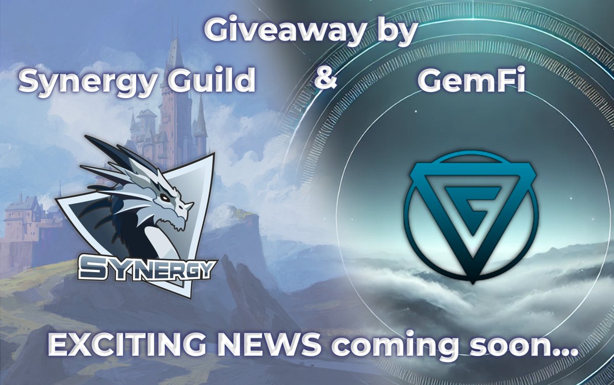 SynergyGuild's tweet photo. 🎉 $50 Giveaway – Get Ready for Something BIG!

We’ve got EXCITING NEWS coming your way soon… but first, let’s kick things off with a $50 Giveaway!  

🎁 Prizes:
$50 total (5 winners, $10 each)  

✅ How to Enter:
1. Follow @SynergyGuild & @GemFi_Hub
2. Like and Retweet this post 🐦  
3. Reply to this post with your guess about what we’re preparing next! 💬  

🏆 Deadline: November 23  

✨ Don’t miss this chance to win rewards and stay tuned for updates on our upcoming news! Something BIG is coming, and you don’t want to miss it! 🚀