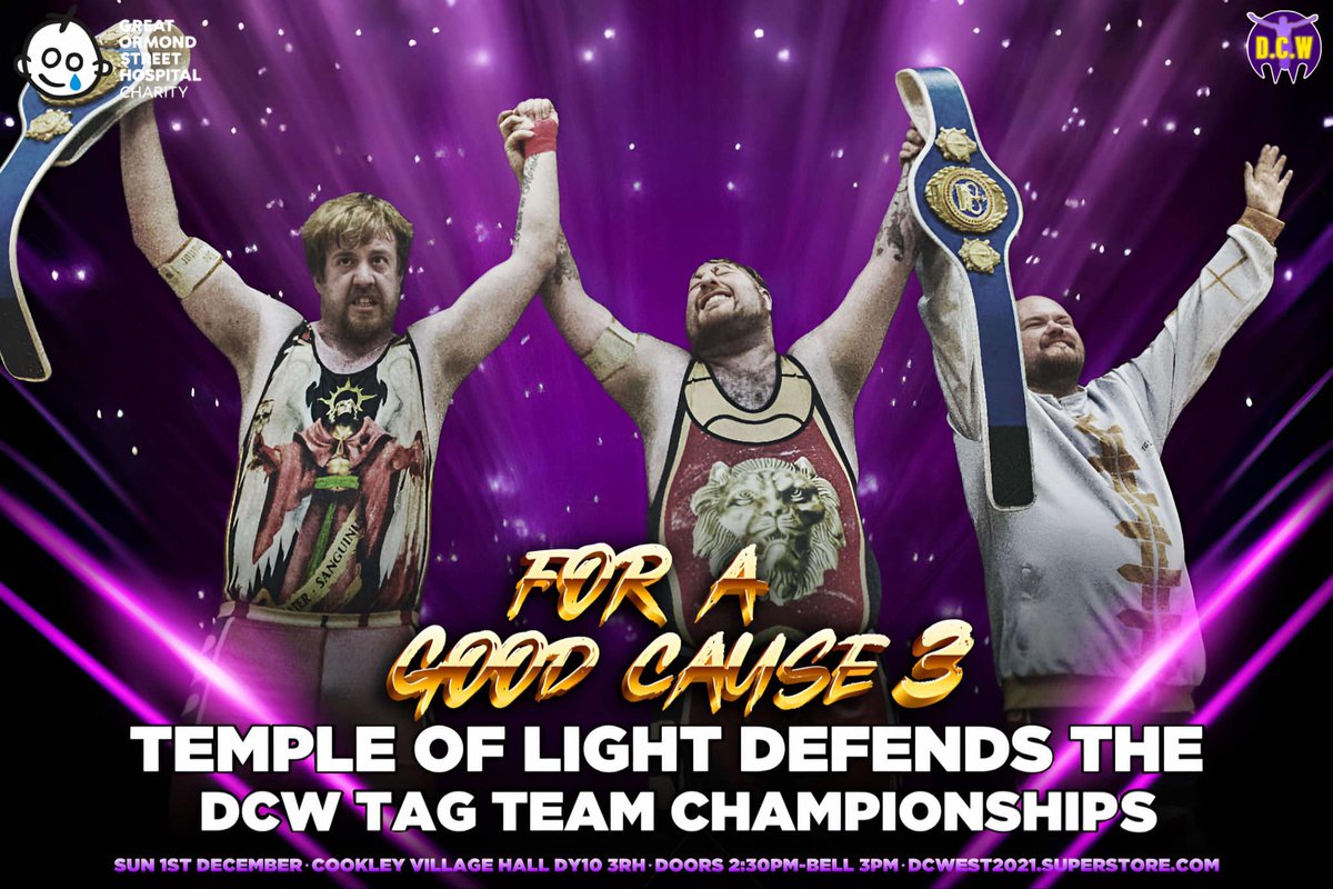 ‼️MATCH ONE‼️

Temple of Light defends the DCW Tag Team Championship in a guantlet match featuring Future is Meow, The Last Kings, Pun Intended and the Scumbag Empire!!

🎟 dcwest2021.sumupstore.com