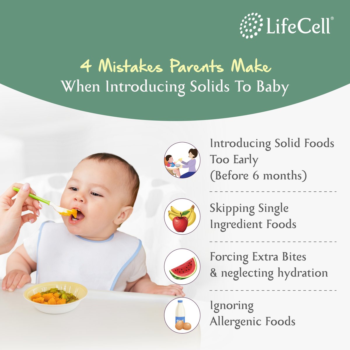 Lifecellint's tweet image. Introducing solids to your baby can be challenging, and many parents unknowingly make common mistakes that can affect your baby’s digestion and eating habits. By avoiding these mistakes, you can help ensure a smoother, healthier feeding journey.
#ParentingTips #SleepRoutine
