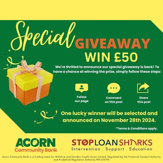 We're excited to announce our special giveaway once again! Follow the simple steps for a chance to win £50. Please note that this contest is exclusively for our members. Not a member? No problem—join Acorn today! For more and to review the T&amp;Cs, visit buff.ly/3Os1CBB