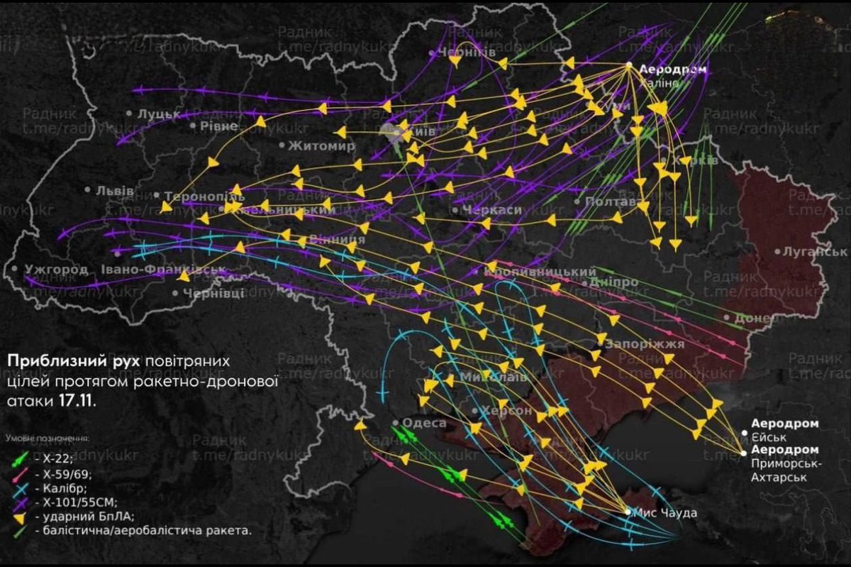 another terrible night in Ukraine. Massive attack on all regions , targeting energy infrastructure and civilian. It’s weakness that provokes wars, not the strengths