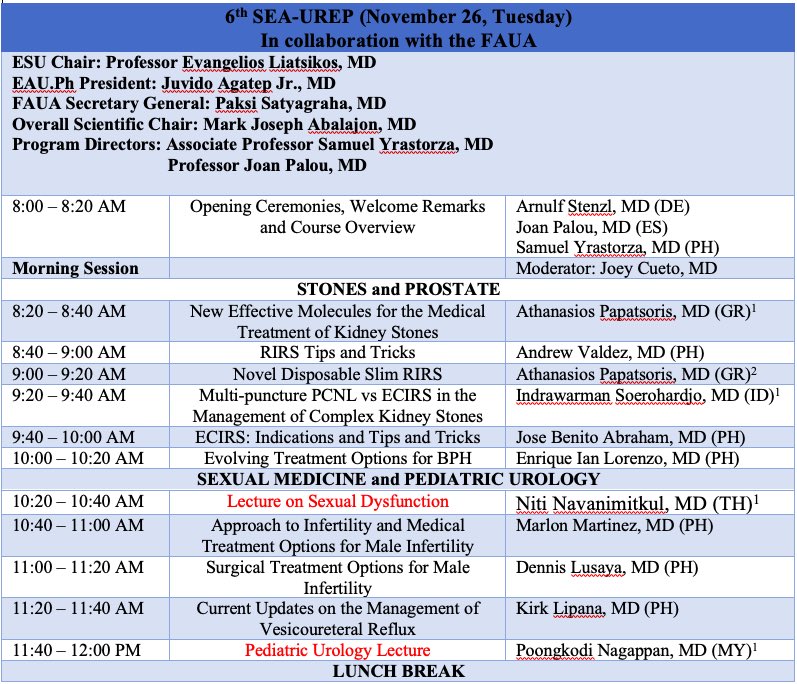 South East Asia Urology Residents’ Education Program (SEA-UREP) with EAU <a href="/Uroweb/">European Association of Urology (EAU)</a>, <a href="/UrowebESU/">European School of Urology (EAU ESU)</a>, Federatio of ASEAN Urological Associations (FAUA), <a href="/pua_org/">Philippine Urological Association, Inc.</a>  Philippine Urological Association, Philippine Urology Residents’ Association and EAU Philippine Chapter