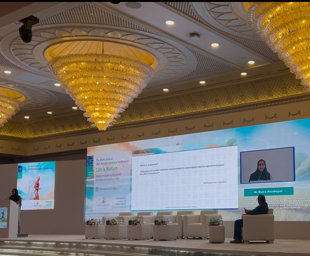 Khaled37807033's tweet photo. In the first day of the 9th Annual MSK Multidisciplinary Conference
Excellent presentation by Dr. Hana
AlSobayel
Outcomes that Matter in the
Management of Hip and
Knee Joint Disorders. @hanasobayel
#LifeIsMotion https://t.co/PKzfYp5O39
