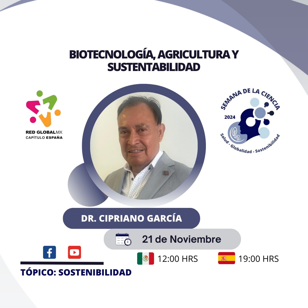 ¡CONOCE A NUESTROS PONENTES!

𝑺𝒆𝒎𝒂𝒏𝒂 𝒅𝒆 𝒍𝒂 𝑪𝒊𝒆𝒏𝒄𝒊𝒂 2024
Salud y sostenibilidad para un mundo en equilibrio

 𝐼𝑛𝑠𝑐𝑟𝑖𝑝𝑐𝑖𝑜𝑛𝑒𝑠 👇
forms.gle/j72xk2VS7aRUMs…

𝑫𝒆𝒔𝒄𝒂𝒓𝒈𝒂𝒓 𝒆𝒍 𝒑𝒓𝒐𝒈𝒓𝒂𝒎𝒂 👇
drive.google.com/file/d/11SfOHY…