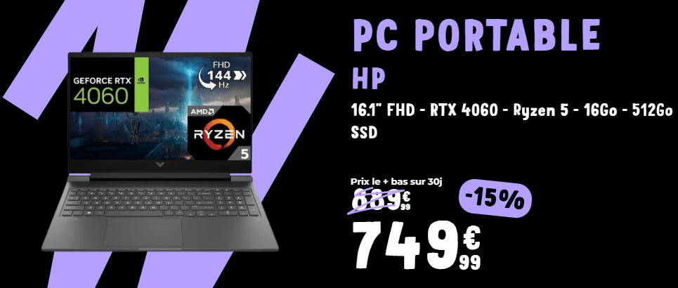 Ventes_Pas_cher's tweet photo. BLACK FRIDAY CDISCOUNT -15% PC Portable Gamer HP Victus 16-s1034nf - 16,1" prix 749.99 € au lieu de 889.99 €
😍Voir ici - https://t.co/wrM1IySAbc
#PCPortableGamer #Cdiscount #Pcgamer #HP #OrdinateurPortable #PcPortable #PcgamerHp #gamer #gaming #blackfriday #BlackFriday2024 https://t.co/n1eijhIy5S