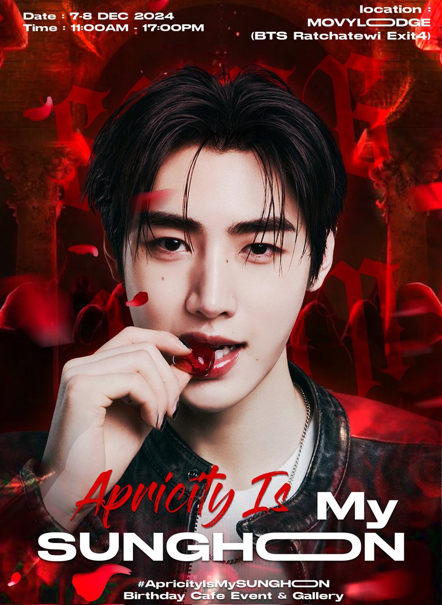 WinterFlameHOON's tweet image. Are you ready to go to hell with me?
:¨ ·.· ¨: Nyctophilia Zone
 `· . #ApricityIsMySUNGHOON ৎ୭

୨୧ Giveaway 100 set per day ୨୧

📍MOVYLODGE (BTS Ratchatewi Exit4) 
Date ▸▹ Saturday, 7 Dec. 2024 
Time ▸▹ 11:00AM - 17:00PM 

#HAPPYSUNGHOONDAY #SUNGHOON #ENHYPEN