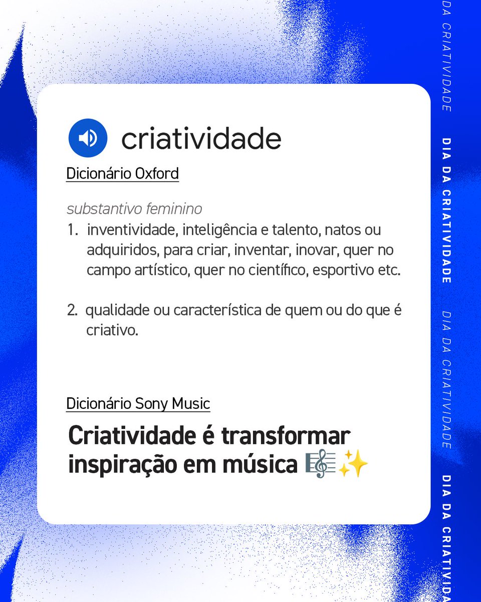 SonyMusicPubBRA's tweet image. Nesse dia da criatividade queremos saber de vocês: quem é o compositor que mais te inspira?

#SonyMusicPublishing #FamíliaSMP