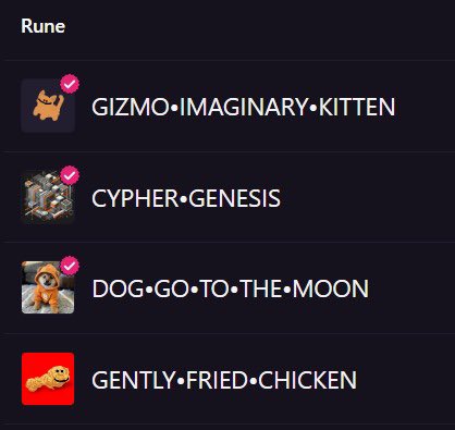 The Runes Supercycle is here and this is an update on my bag :

$DOG <a href="/LeonidasNFT/">Leonidas 🧡 $DOG</a> : got listed in <a href="/krakenfx/">Kraken</a> and it’s going to the moon . 2x from the bottom .

$Cypher <a href="/cyphergenesisAI/">SatoshAI</a> : The soul of Satoshi is pumping nonstop and it’s onboarding new ppl to the space . 20x from the