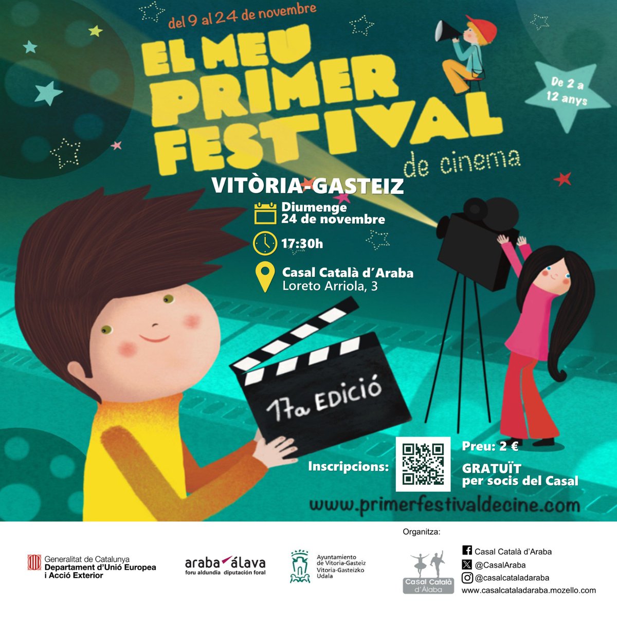 🎬 #ElMeuPrimerFestival2024 a Vitòria!
 
No us perdeu aquesta fantàstica experiència cinematogràfica per gaudir en família, amb
🎞️ curtmetratges d'animació d'arreu del món,
⭐ votacions,
🗣️ cinefòrum,
🎨 concurs de dibuix, etc.

ℹ️📝 Info i inscripcions
👉🏻 ja.cat/iWu4Q