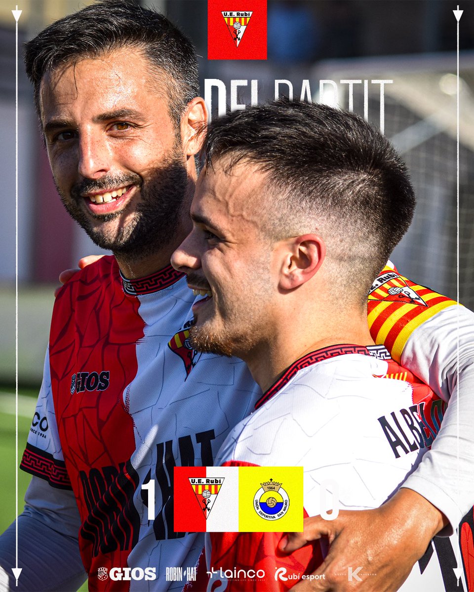 🏟️ 𝗙𝗜𝗡𝗔𝗟 • Ningú assalta el fortí! This is Can Rosés! 𝗩𝗜𝗖𝗧𝝝̀𝝝𝝝𝝝𝗥𝗜𝝠𝝠𝝠𝝠. 😍🫵🏽

<a href="/UERubi/">Unió Esportiva Rubí</a> 1️⃣🆚0️⃣ <a href="/udsanmauro/">UD San Mauro</a> 

⚽️ 90' • Albelda

❤️💪🏼 𝙀𝙣𝙤𝙧𝙢𝙚 𝙀𝙌𝙐𝙄𝙋!
