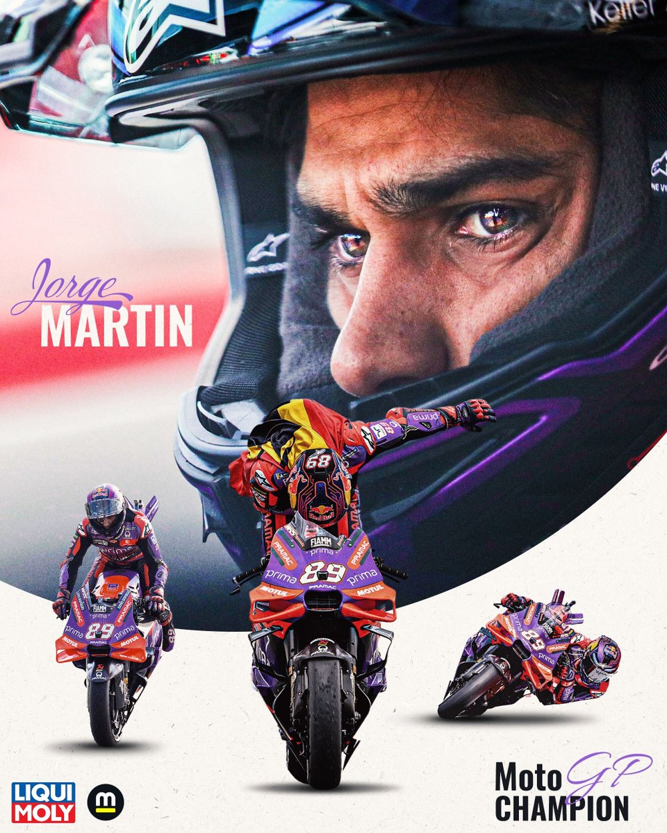 Motorsport_FR's tweet image. 🚨 𝐈𝐥 𝐚 𝐭𝐞𝐧𝐮, 𝐜'𝐞𝐬𝐭 𝐟𝐚𝐢𝐭 ! 🚨

Jorge Martín est sacré 𝐂𝐇𝐀𝐌𝐏𝐈𝐎𝐍 𝐃𝐔 𝐌𝐎𝐍𝐃𝐄 #MotoGP 2024 👑

#SolidarityGP #TheRematch
