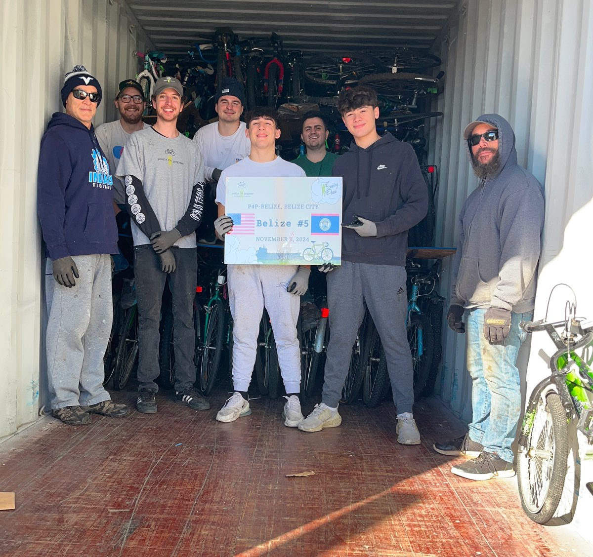 We just shipped container #5 to our partner in Belize: 440 bikes and 30 sewing machines. Still more bikes to be shipped this year.