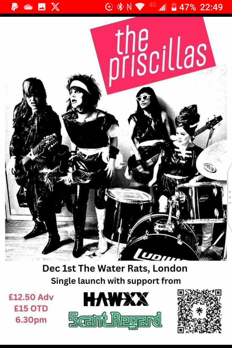 thepriscillas's tweet photo. Have you got your tickets yet? @adamaofficial fans: Your chance to see 2 #Ants #live! @ScantRegard doing a set &amp; #JolaDrums in @thepriscillas along with @hawxxmusic rocking our #PLASTIC #singlelaunch. Dec 1st at #TheWaterRats #LiveMusic #Punk #PowerPop  https://t.co/lUPWzR6AB7 https://t.co/yfa12P21zH