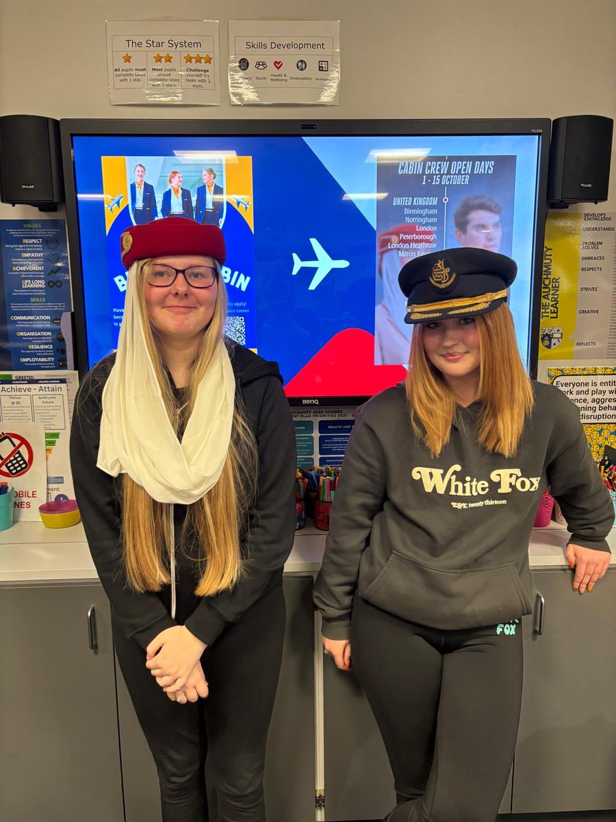 Thank you Kerry West and her partner Richie for coming into <a href="/AuchmutyHS/">Auchmuty High School</a> to speak to our Travel &amp; Tourism pupils about the application process, training programme and pathways and opportunities within the industry and talk so passionately about her role as cabin crew.
<a href="/DYWFife/">DYW Fife</a>