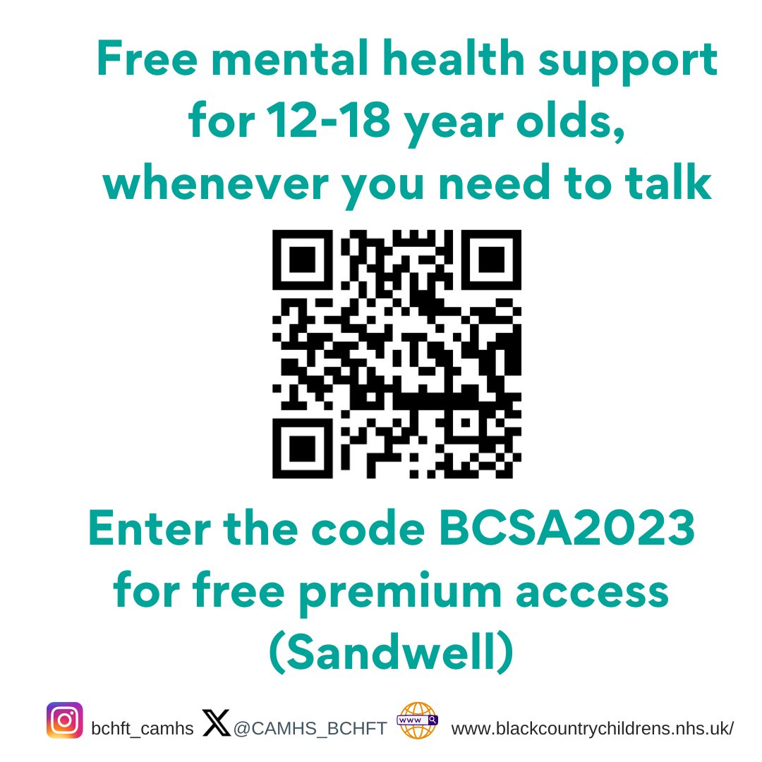 Wysa can help #children and young people to manage feelings of anxiety, low mood and sleep difficulties.

If you are a young person, living in #Sandwell - download Wysa and enter the code: BCSA2023 for free, premium access!

Feel better with #Wysa