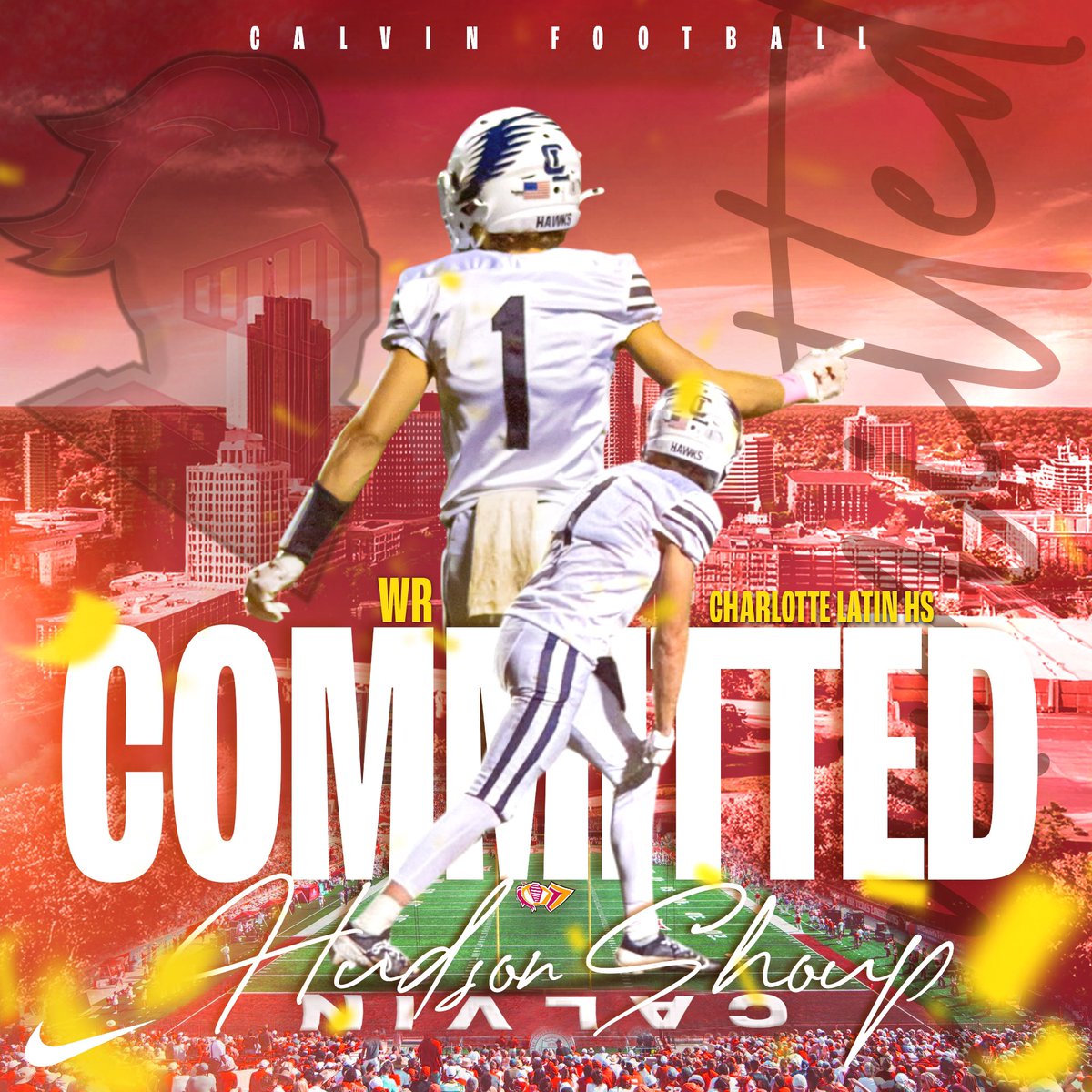 Hudson Shoup (@hudsonshoup22) on Twitter photo I am extremely blessed to announce my commitment to Calvin University to continue my academic and athletic career. This would not be possible without the support of my family, coaches, and friends.
<a href="/CalvinKnightsFB/">Calvin Knights Football</a> <a href="/CoachDrewDayton/">Drew Dayton</a> <a href="/CoachTrentFigg/">Trent Figg</a> <a href="/CoachBenDixon/">Ben Dixon</a> @Coach_Ik3 I am extremely blessed to announce my commitment to Calvin University to continue my academic and athletic career. This would not be possible without the support of my family, coaches, and friends.
<a href="/CalvinKnightsFB/">Calvin Knights Football</a> <a href="/CoachDrewDayton/">Drew Dayton</a> <a href="/CoachTrentFigg/">Trent Figg</a> <a href="/CoachBenDixon/">Ben Dixon</a> @Coach_Ik3