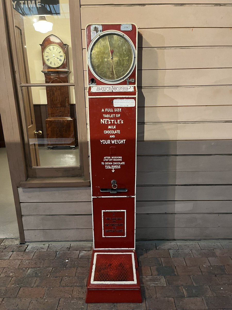 Step on the scales to receive your weight and *checks notes* a full size tablet of Nestle’s milk chocolate.