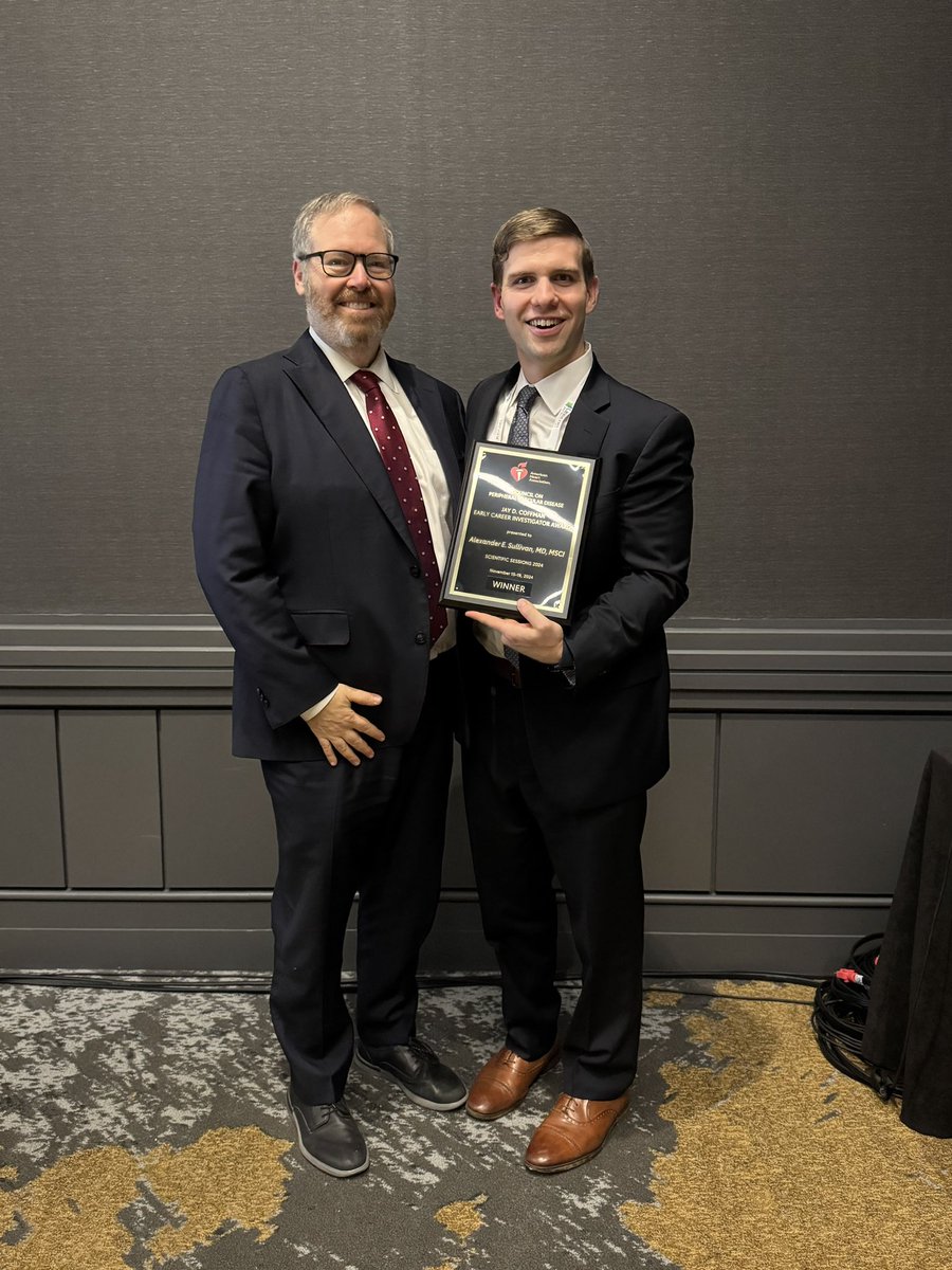 Majd El-Harasis (@majdelharasis) on Twitter photo Congratulations to my friend <a href="/AlexSullivan_MD/">Alex Sullivan</a> for winning the Council on PVD Jay D. Coffman Early Career Investigator Award <a href="/American_Heart/">American Heart Association</a>! We have all witnessed firsthand your dedication to everything you do and look forward to seeing everything you accomplish! #AHA2024 Congratulations to my friend <a href="/AlexSullivan_MD/">Alex Sullivan</a> for winning the Council on PVD Jay D. Coffman Early Career Investigator Award <a href="/American_Heart/">American Heart Association</a>! We have all witnessed firsthand your dedication to everything you do and look forward to seeing everything you accomplish! #AHA2024