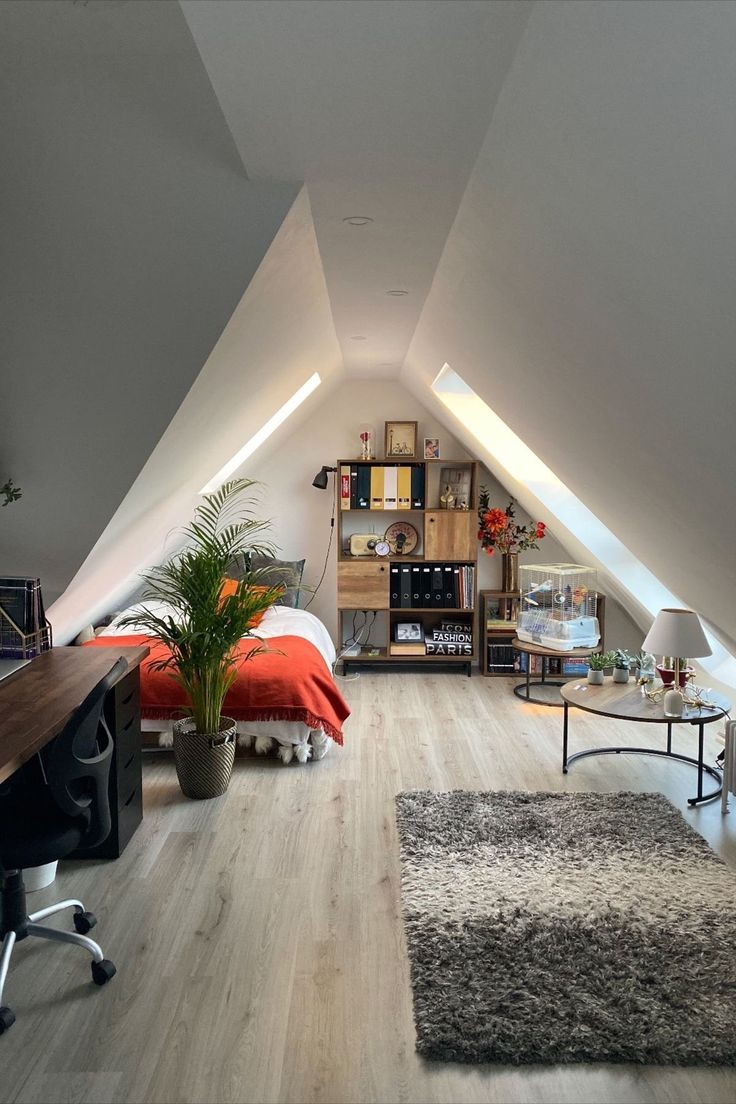 In love with this attic bedroom design