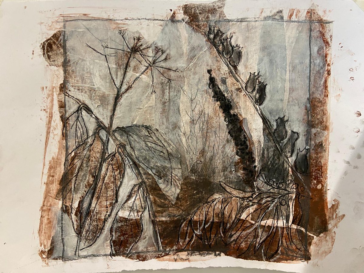 Another fantastic weekend workshop with Robin Wu! ✨️ Some beautiful large mixed media pieces today, inspired by the winter garden! 🍂🎨
#WeekendSmiles #workshop  #mixedmedia