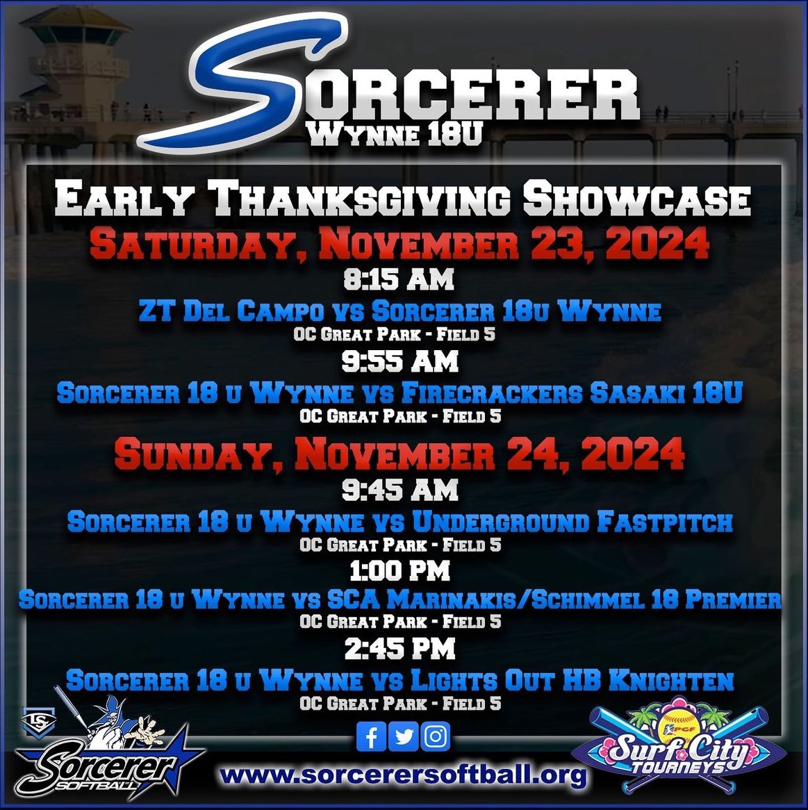 Let’s get PUMPED for next weekends Pre Thanksgiving Showcase in Surf City!