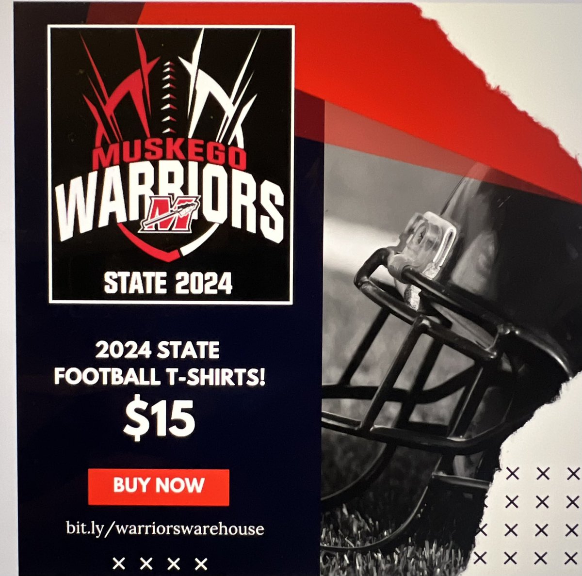 Here we go Warriors!  Get your 2024 Warrior State Football t-shirt now!