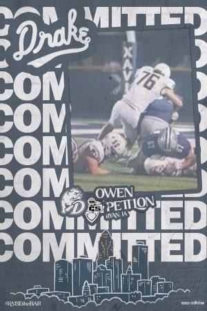 Owen Pettlon (@owenpettlon) on Twitter photo Iβm excited to announce my commitment to Drake University! Thank you to my family, and all of the coaches who have helped me get to where I am!
<a href="/DrakeBulldogsFB/">Drake Football</a> <a href="/WestDelawareFB/">West Delaware Football</a> Iβm excited to announce my commitment to Drake University! Thank you to my family, and all of the coaches who have helped me get to where I am!
<a href="/DrakeBulldogsFB/">Drake Football</a> <a href="/WestDelawareFB/">West Delaware Football</a>