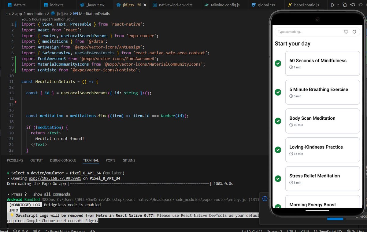 __ritik_741's tweet image. 🚀 Day 18 of #150dayslevelup!

1️⃣ Solved 3 more questions from the #Neetcode150 📚 (31/150 completed!).💻✨

2️⃣ Made significant progress on my Meditation App 🧘‍♂️🚀

#AppDev #MeditationApp #ReactNative #CodingJourney #100DaysOfCode