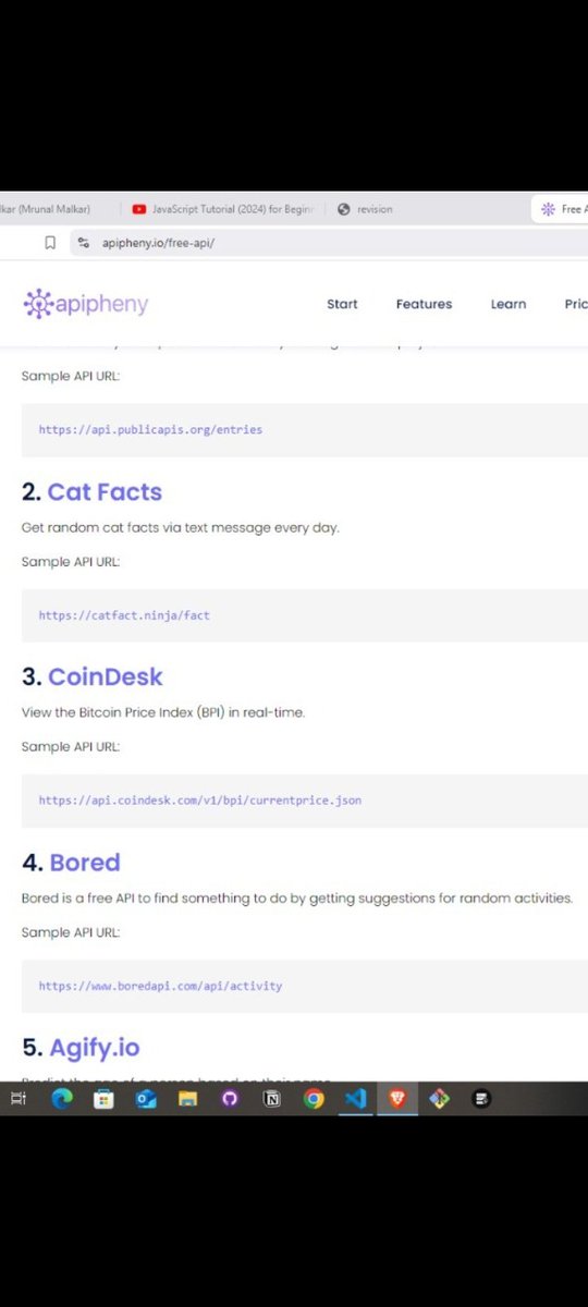 Mrunal_Malkar's tweet image. A day 👀
Learned:
-Callback hell,promise chain,async and await.
-How to fetch the API(application programming interface).

What&apos;s the most weird 😬😬 Api&apos;s you have ever encountered??

For me :Bored⬇️
#learningwebdevelopment
#API