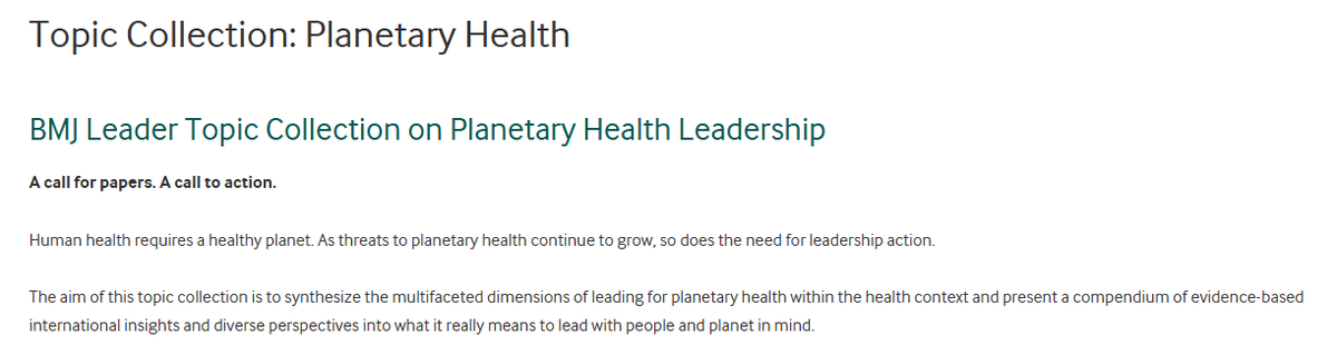 📢 A Call for Papers. A Call to Action.

We're delighted to announce a call for papers on the topic of planetary health leadership. More details here:

 bmjleader.bmj.com/pages/topic-co…