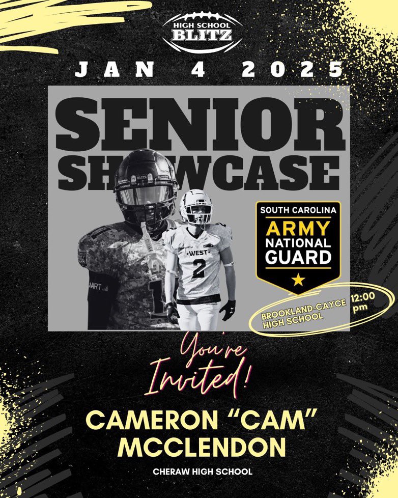 Thankful to receive the invite to the High School Blitz Senior Showcase <a href="/HighSchoolBlitz/">High School Blitz</a>  <a href="/mrs_vfrierson/">Mrs. V</a> <a href="/TheAndyPoole/">CoachP</a> <a href="/MrCoachLee/">Chad Lee</a>
