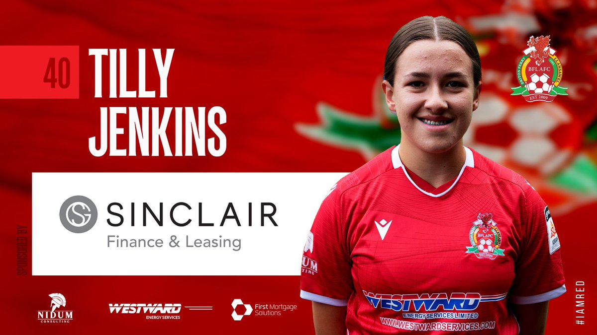 BFLLAFC's tweet image. Player of the Match from our under 17's 

Tilly Jenkins sponsored by Sinclair Finance and Leasing 

#IAmRed