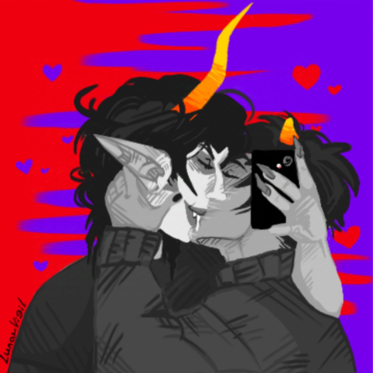 LunarVigil's tweet photo. image quality said bye
#Gamkar #homestuck https://t.co/MCNMvYoyjZ