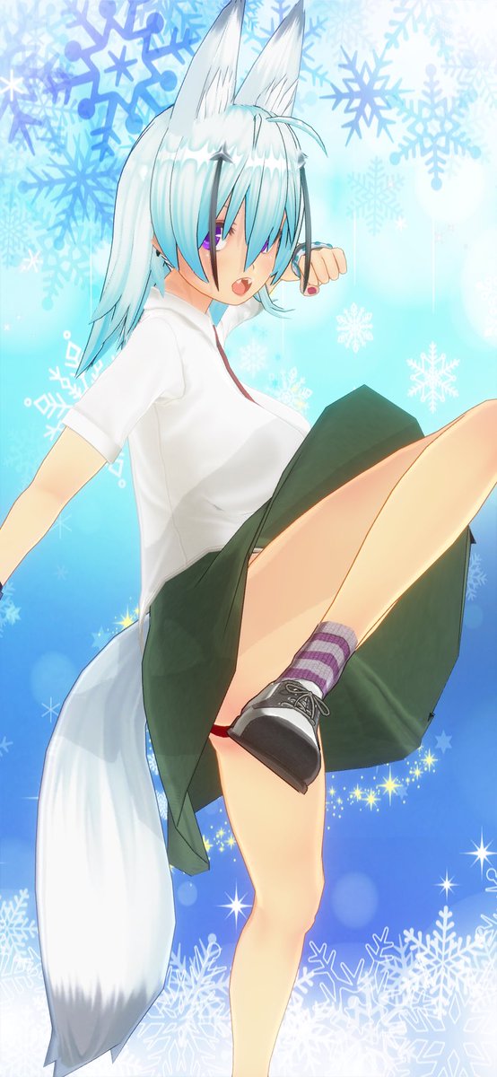 吹雪さんの尻尾で癒されようと思ったら蹴飛ばされました【全治１ヶ月(￣▽￣;)】