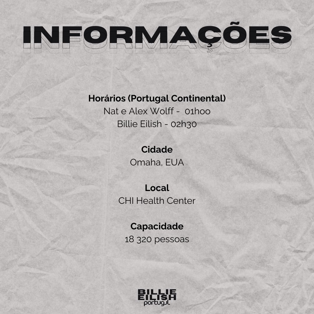 #HMHASTOmaha| Hoje há mais um concerto da “HIT ME HARD AND SOFT: THE TOUR” , que se realizará no CHI Health Center, no Omaha, nos EUA! Mais abaixo podem encontrar todas as informações necessárias para acompanhar o concerto! 

🔔: Podem acompanhar tudo através da nossa página!