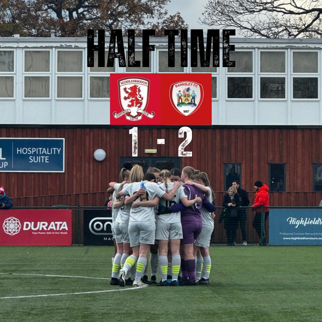 BarnsleyFCW's tweet image. HALF TIME: Middlesbrough FC Women 1-2 Barnsley FC Women 

The Reds go into half time at the MAP Group Stadium with the one goal advantage.