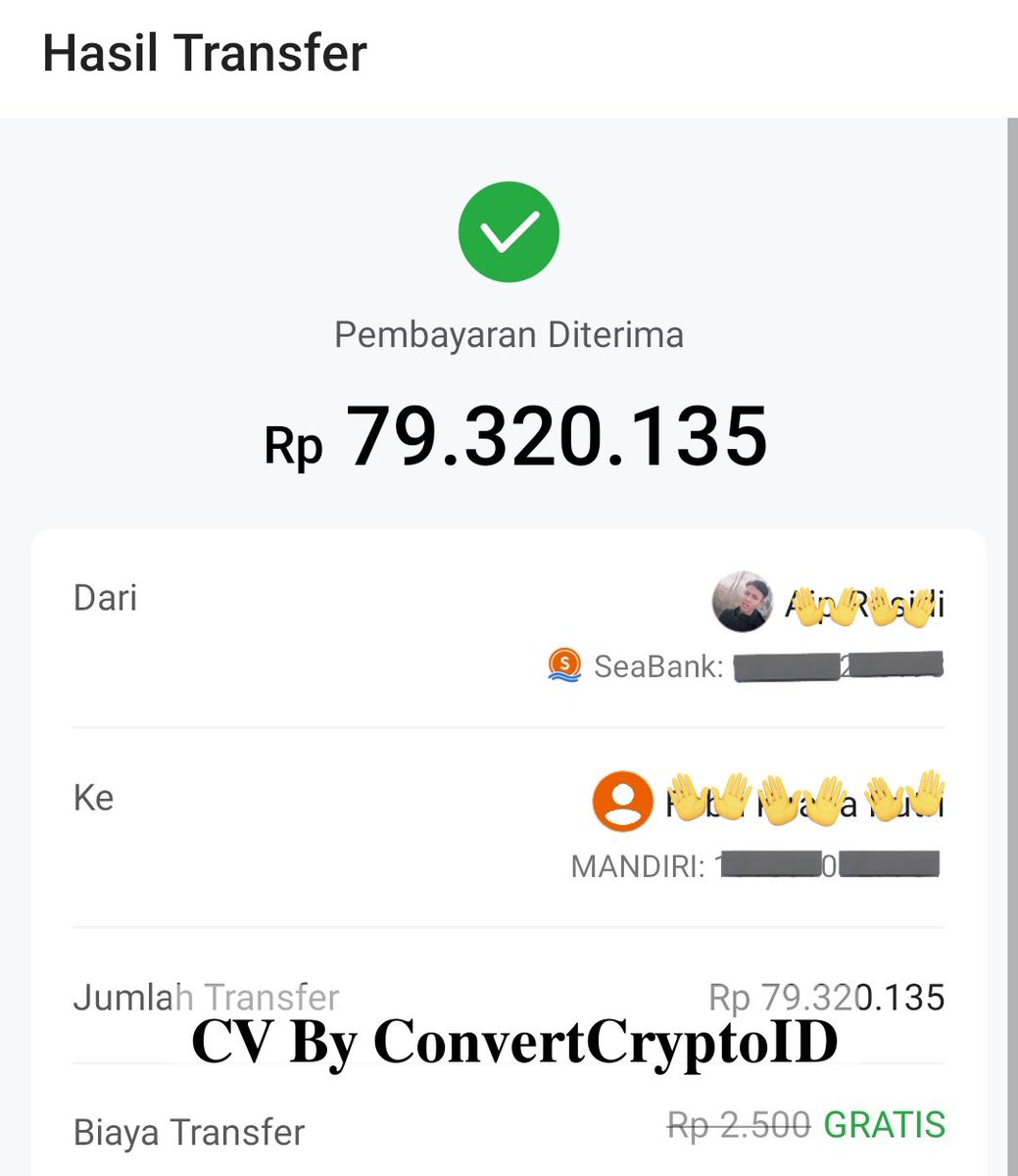 ebiwangi's tweet photo. banggg terima kasih banyak sudah bantuin dari awal sampe akhir!🥺❤️ cv paling satset dan bener2 baiiik hati, senang sekali! ihiy aku bisa pake #ConvertCryptoIDtesti lagi 😚 

@ConvertCryptoID https://t.co/1JovYam4Mg