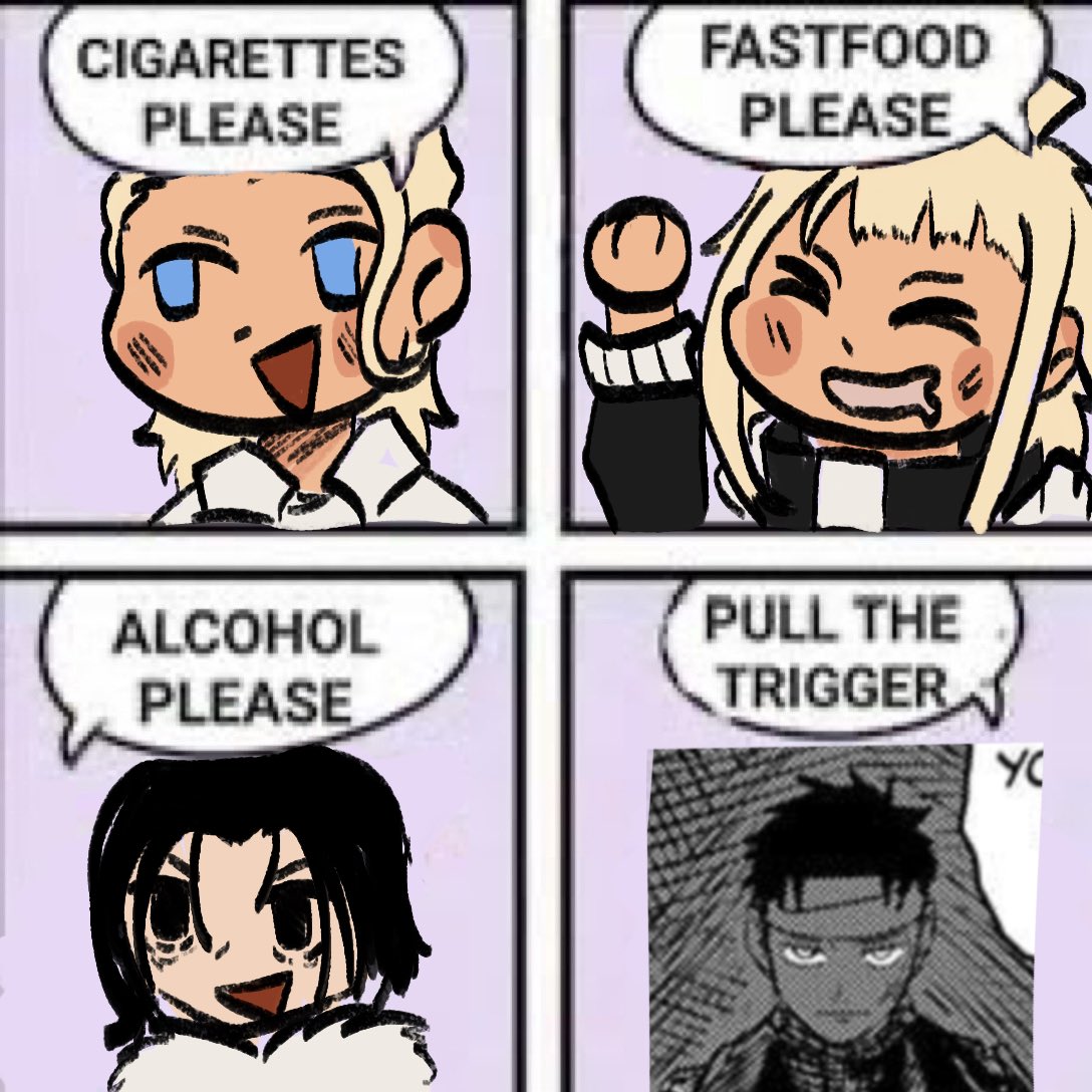 I didn't really know who to put for alcohol 😭 #Kagurabachi
