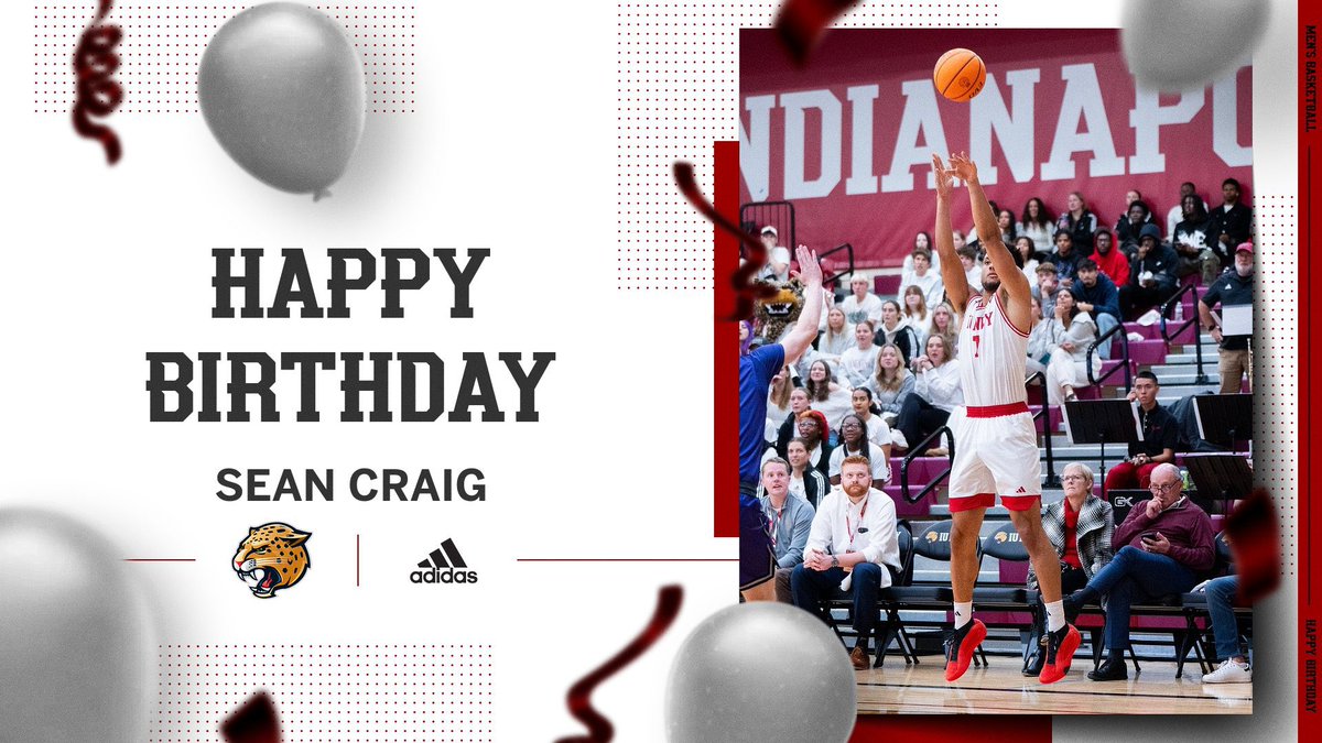 IU Indy Men's Basketball (@iuindy_mbb) on Twitter photo Join us in wishing Sean Craig (<a href="/SStacks247/">Sean Stacks</a>) a Happy Birthday‼️
Attack the day, Stacks!
#Family #LetsGoJags Join us in wishing Sean Craig (<a href="/SStacks247/">Sean Stacks</a>) a Happy Birthday‼️
Attack the day, Stacks!
#Family #LetsGoJags