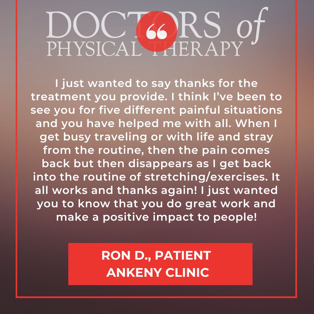 AnkenyDPT's tweet image. More kudos for our team in Ankeny!

#DPTSuccess #DPTRed #GetBetterFaster