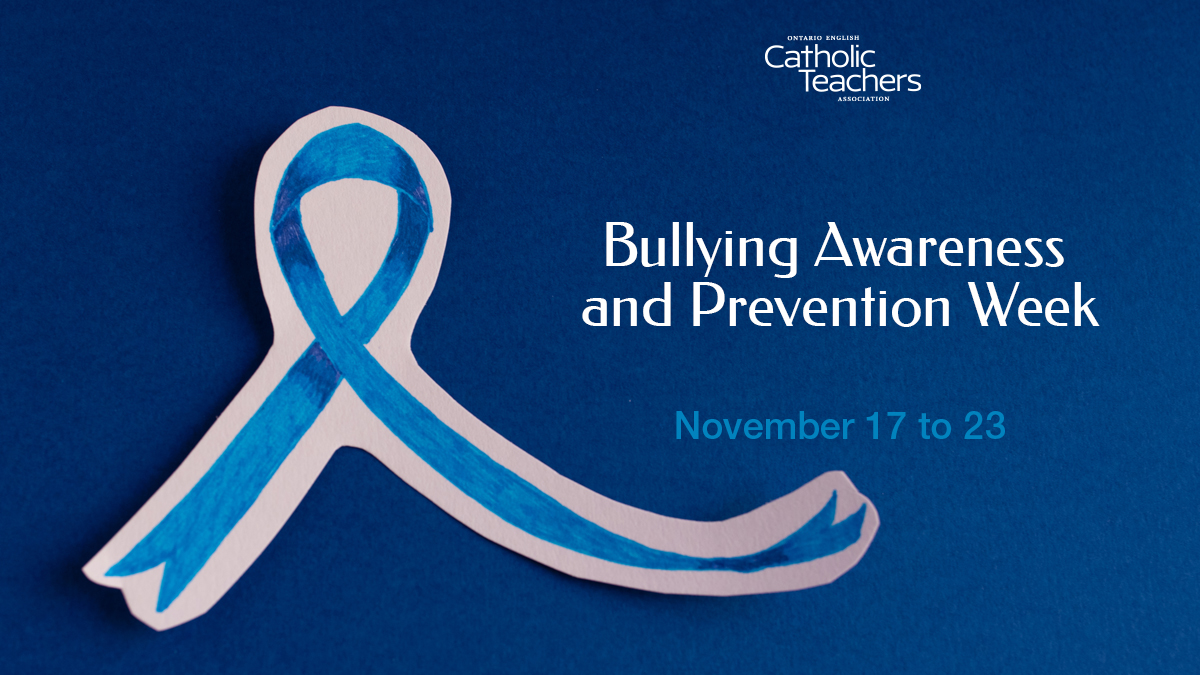 Bullying ruins lives – in schools, outside, and online.
There is no place for it anywhere. #BullyingAwarenessAndPreventionWeek

This week &amp; every week, #CatholicTeachers continue to stand against bullying, promote kindness, and cultivate a supportive environment across #OntEd!