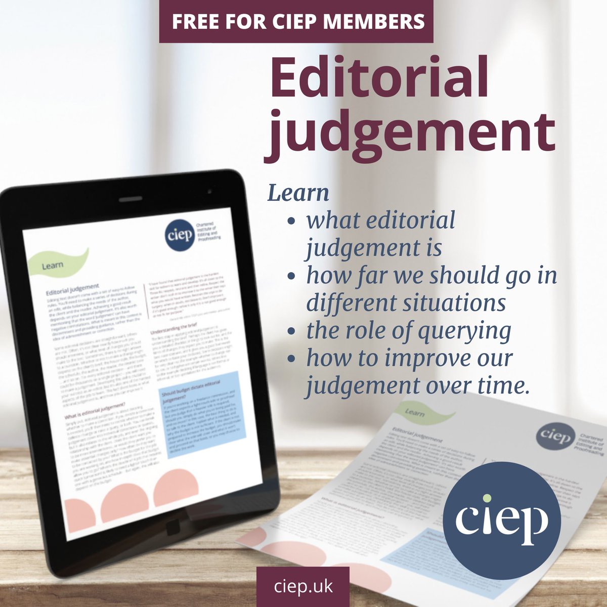 The_CIEP's tweet image. In this CIEP fact sheet, discover the importance of editorial judgement, how to handle different situations, and the role of querying. Download for £1.50, or FREE for CIEP members 👉 👉 👉 ciep.uk/resource/fact-…
#EditorialJudgement #CIEPFactSheet