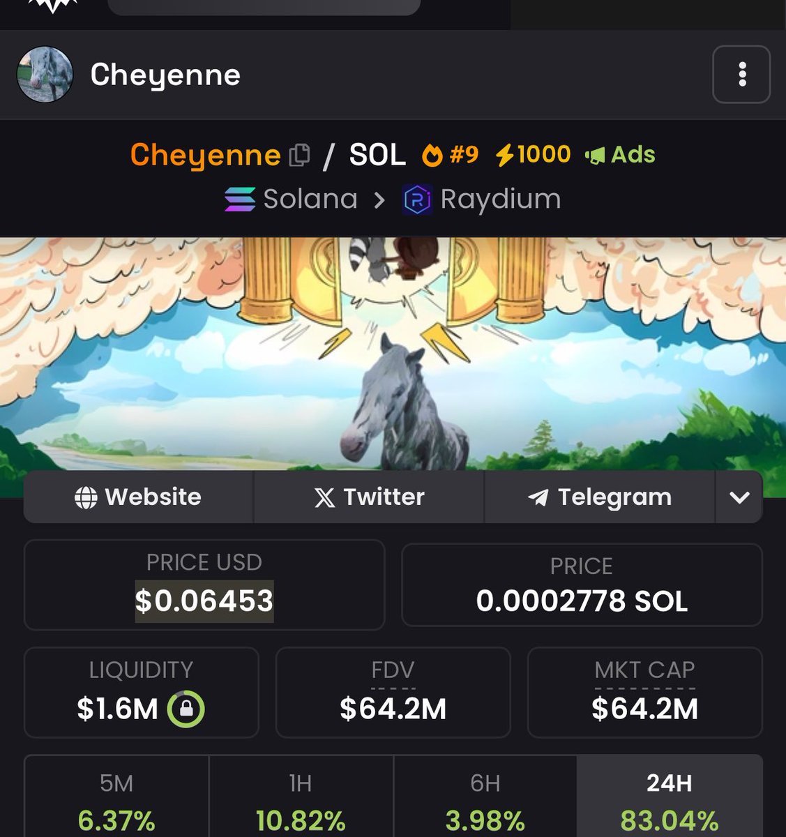 MoneyLord's tweet photo. First horse to 100m+

#cheyenne https://t.co/P1jTTSSoVd