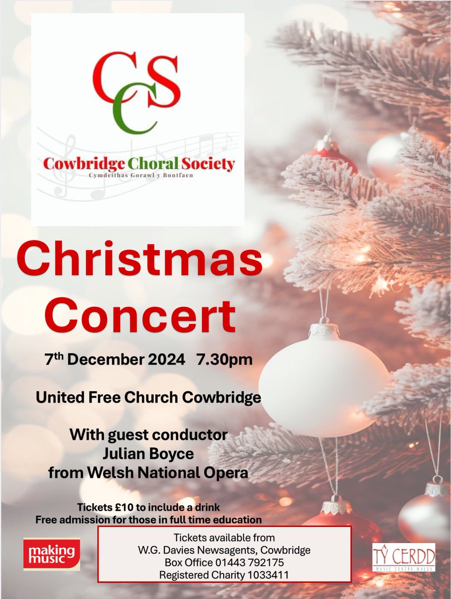Start the Christmas period with some festive music on 7th December at 7.30 🎼🎵🎵🎄