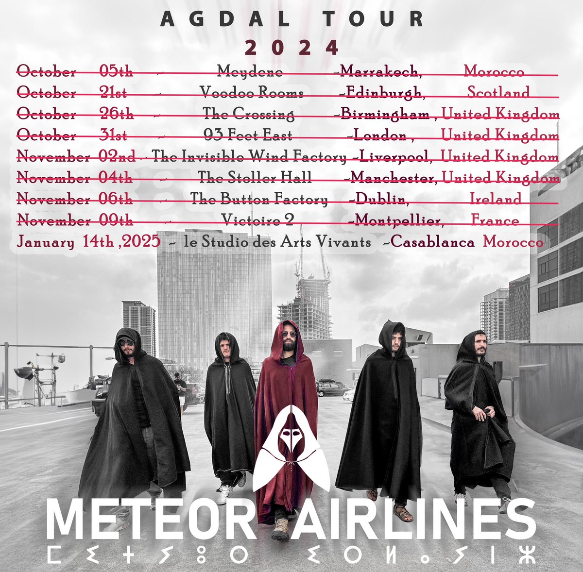 Le 14 janvier 2025, à l’occasion du nouvel an Amazigh 2975, venez célébrer avec Meteor Airlines au @studiodesartsvivants 

🎫billets👉 : events.ma/concerts-festi…